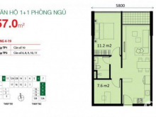 Cần bán gấp căn 1PN+1, 57m2, bán thô – The Botanica Phổ Quang