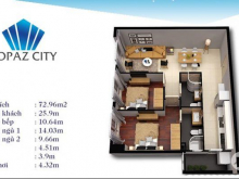 Bán căn hộ Topaz City block B1 diện tích 73.68m2 giá 1.850 tỷ, nhận nhà ở ngay