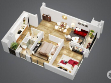 Cho thuê căn hộ HD Mon 3 PN full nội thất, nhà mới chưa sử dụng, giá 11 triệu/tháng
