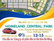 Nhận đặt chỗ dự án Homeland central park tại trung tâm quận liên chiểu