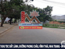 Bán đất giá rẻ đối diện công viên khu TĐC Đât Lành, Vĩnh Thái, Nha Trang