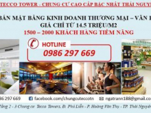 Bán mặt bằng kinh doanh tại chung cư Tecco Thái Nguyên - LH 0986297669