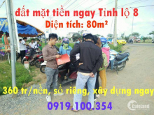 Bán đất nền mặt tiền giá rẻ ngay trung tâm Củ Chi, 100m2, 360 triệu.