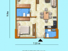 Chung cư Sơn Thịnh 3, căn hộ 2PN, 71 m2, ban công đón gió biển vào nhà. LH 0907-370-843