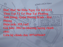 Hot! Hot! Sở Hữu Ngay Lô 163 G11 Thủy Lợi Vị Trí Đẹp Tại Phường Anh Dũng, Quận Dương Kinh - Hải Phòng