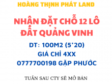 Nhận đặt chỗ 12 lô quảng vinh giá 4XX – giá rẻ nhất thị trường