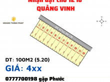 Nhận đặt chỗ 12 lô quảng vinh giá 4XX – giá rẻ nhất thị trường