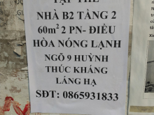 Có nhà cần cho thuê Nhà B2 tầng 2 60m2  tại Huỳnh Thúc Kháng, Láng Hạ, Đống Đa, HÀ Nội.