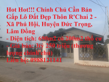 Hot Hot!!! Chính Chủ Cần Bán Gấp Lô Đất Đẹp Thôn R'Chai 2 - Xã Phú Hội, Huyện Đức Trọng, Lâm Đồng