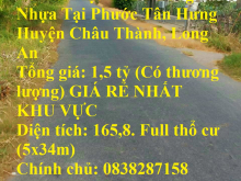 Chính Chủ Cần Bán Gấp Lô Đất Mặt Tiền Đường Nhựa Tại Phước Tân Hưng Huyện Châu Thành, Long An