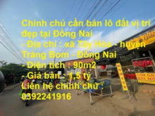 Chính chủ cần bán lô đất vị trí đẹp tại Đồng Nai