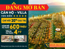 Charm Resort Hồ Tràm Chỉ 600 Triệu Căn Hỗ Biển, Villa-4 Tỷ, Chiết Khấu 7%,Hỗ Trợ Vay 80%