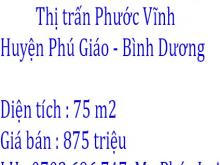 Bán Đất Nền Siêu Lợi  Nhuận ở Thị trấn Phước Vĩnh, Huyện Phú Giáo, Bình Dương