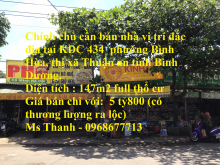 Chính chủ cần bán nhà vị trí đắc địa tại KDC 434  phường Bình Hòa, thị xã Thuận an tỉnh Bình Dương.