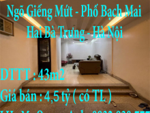 Chính chủ tôi cần bán nhà 43m2 5 Tầng, Ngõ Giếng Mứt, phố Bạch Mai, quận Hai Bà Trưng, tp Hà Nội