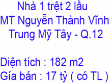 Chính chủ cần bán nhà mặt tiền  Phường Trung Mỹ Tây -  Quận 12 - TP HCM