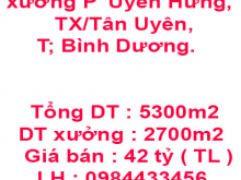 Chính chủ cần bán nhà xưởng ở Phường Uyên Hưng, Thị Xã Tân Uyên, Tỉnh Bình Dương.