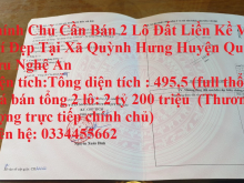 Chính Chủ Cần Bán 2 Lô Đất Liền Kề Vị Trí Đẹp Tại Xã Quỳnh Hưng Huyện Quỳnh Lưu Nghệ An