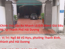 Chính Chủ Cần Ra Nhanh Lô Đất 90m2 Giá Siêu Rẻ Tại Thành Phố Hải Dương