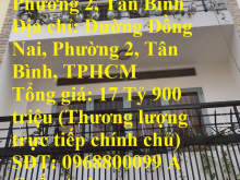 Hot Hot Chính Chủ Cần Bán Căn Nhà Đẹp 2 Mặt Tiền Đường Đồng Nai, Phường 2, Tân Bình