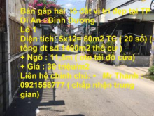 Bán gấp hai lô đất vị trí đẹp tại TP Dĩ An - Bình Dương