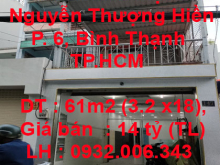 Cần bán nhà mặt tiền 147  Nguyễn Thượng Hiền Phường 6, Bình Thạnh