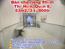 Bán nhà riêng Đường Phạm Thế Hiển, Quận 8, 53m2