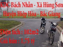 Chính chủ bán đất KDC Bách Nhẫn, Xã Hùng Sơn,Huyện Hiệp Hòa,Bắc Giang