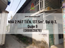 Đầu tư Thủ Đức - NHÀ 2 MẶT TIỀN, 137.5m², Đại lộ 3, Phước Bình, Quận 9