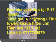 Bán nhà vị trí đẹp tại P.17-Bình Thạnh