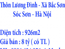 Chính chủ bán đất Chợ Chấu, Thôn Lương Đình, Xã Bắc Sơn, Huyện Sóc Sơn, Hà Nội