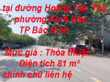 Chính chủ cần bán lô đất tại đường Hoàng Văn Thụ, phường Kinh Bắc, TP Bắc Ninh