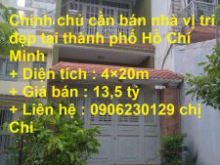 Chính chủ cần bán nhà vị trí đẹp tại thành phố Hồ Chí Minh