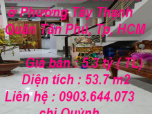 Chính chủ cần bán nhà ở Phường Tây Thạnh, Quận Tân Phú, Tp Hồ Chí Minh