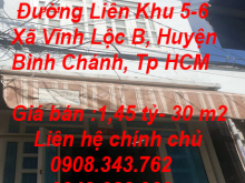 Cần bán gâp nhà 1trệt 1lầu 2phòng ngủ  Đường Liên Khu 5-6, Xã Vĩnh Lộc B, Huyện Bình Chánh, Tp Hồ Chí Minh
