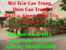 Chính Chủ Bán Đất Full Thổ Mặt Tiền Cao Trung, Hoài Đức Hà Nội