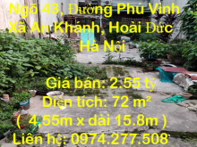 Chính Chủ Bán Lô Đất Thổ Cư 72m2 (mặt tiền 4.55m)