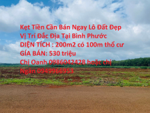 Kẹt Tiền Cần Bán Ngay Lô Đất Đẹp Vị Trí Đắc Địa Tại Bình Phước