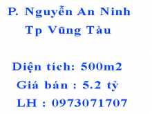Bán đất chính chủ 500m2 tại Phường Nguyễn An Ninh, Tp Vũng Tàu