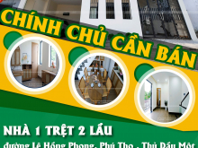 Bán nhà trệt 2 lầu đường Lê Hồng Phong, Phú Thọ , Thủ Dầu Một