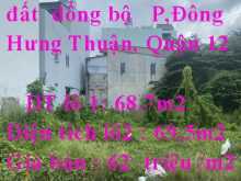Chính chủ bán 2  lô liền kề , đất phân lô đồng bộ đường Nguyễn Văn Quá , Phường Đông Hưng Thuận, Quận 12 , TPHCM