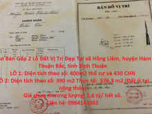 Cần Bán Gấp 2 Lô Đất Vị Trí Đẹp Tại xã Hồng Liêm, huyện Hàm Thuận Bắc, tỉnh Bình Thuận