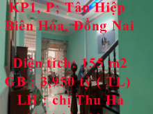 Chính chủ cần bán nhà KP1, Phường Tân Hiệp, Biên Hòa, Đồng Nai