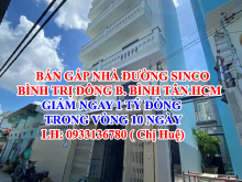 cc  bán GẤP căn nhà Đường Sinco, Phường Bình Trị Đông B , Quận Bình Tân,
7 tỷ 600 triệu