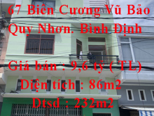 Cần bán nhà mặt tiền 67 Biên Cương Vũ Bảo TP Quy Nhơn Bình Định