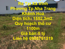 Sở Hữu Ngay Lô Đất Vị Trí Siêu Đẹp, Siêu Rẻ Tại Xã Vĩnh Phương Tp Nha Trang Khánh Hoà