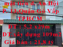 Chính chủ bán nhà mặt tiền đường An Hội,Phường 13,Quận Gò Vấp,TPHCM