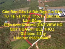 Cần Bán Gấp Lô Đất Đẹp Gía Đầu Tư Tại xã Phúc Thọ, H. Lâm Hà, Lâm Đồng