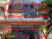 Chính chủ cần cho thuê nhà ở Đường Hương Lộ 2, Phường Bình Trị Đông A, Quận Bình Tân, Tp Hồ Chí Minh