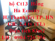 Chính Chủ Bán Căn 3 Ngủ Toà Ct13 Hồng Hà Ecocity Huyện Thanh Trì, Thành Phố Hà Nội